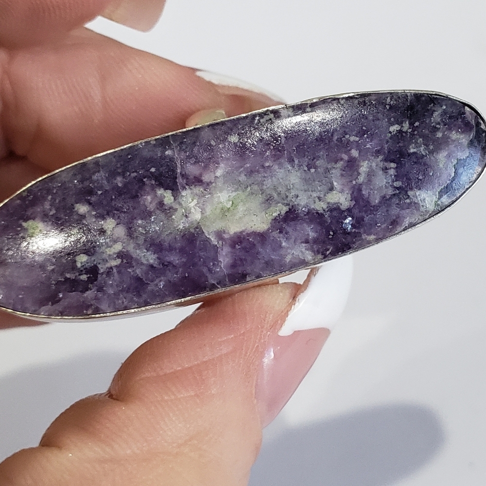 Lepidolite Ring, 925 Silver Lepidolite Ring, Lepi… - image 6